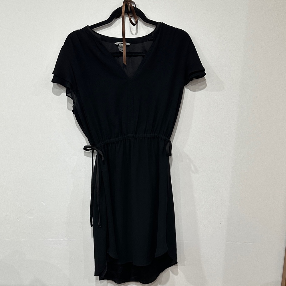 H&M Black Mini Dress with Tie Waist